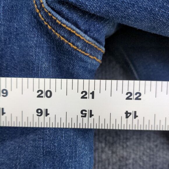 Slate & Stone Men's Denim Trucker Jacket Medium Long Sleeve Blue Flap Pockets - Picture 12 of 12